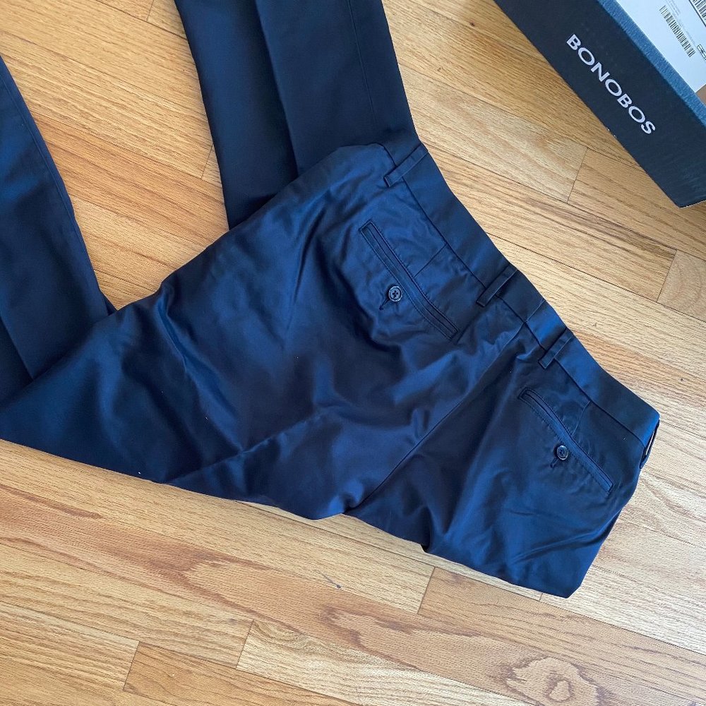 NWT Bonobos Black Pants Slim Straight 32x30